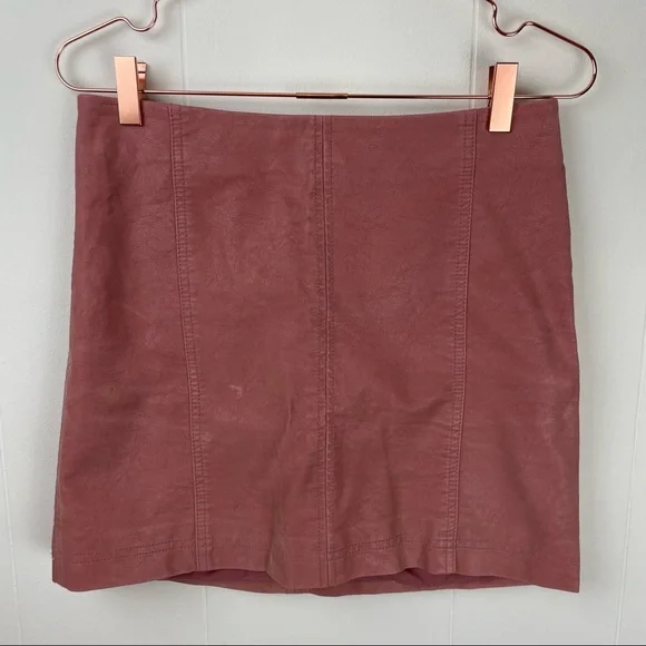 Free People Faux Vegan Leather Coated Mini Skirt - Picture 1 of 8